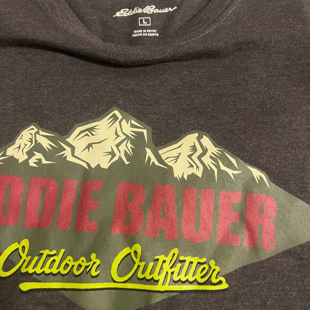 Eddie Bauer Charcoal Tee with Mountain Design